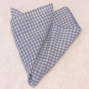 PAOLO ALBIZZATI Pocket Square- Blue/White